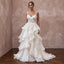 Dreamy Ivory Ruffled Organza Wedding Dress for Rehearsal Dinner Dance
