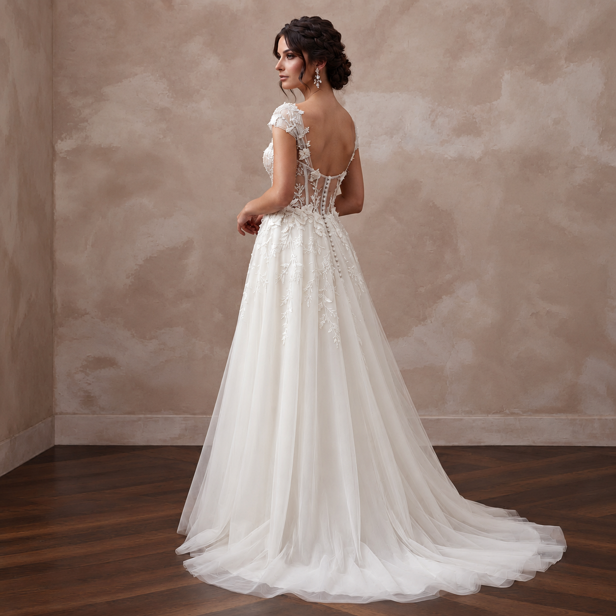 Dreamy Tulle Bridal Gown with Embroidered Bodice