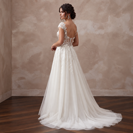 Dreamy Tulle Bridal Gown with Embroidered Bodice