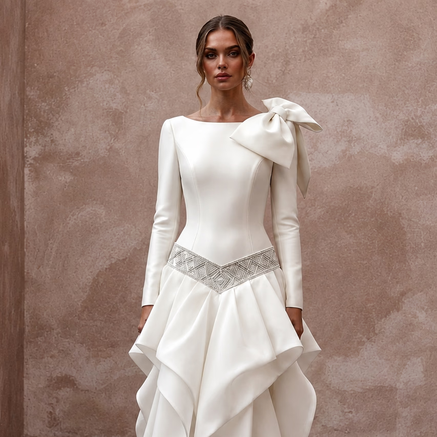 Drop Waist Wedding Dresses with Fashion - Forward Elegance - Apparel & Accessories > Clothing > Wedding & Bridal Party Dresses > Wedding Dresses - Mignonette Bridal