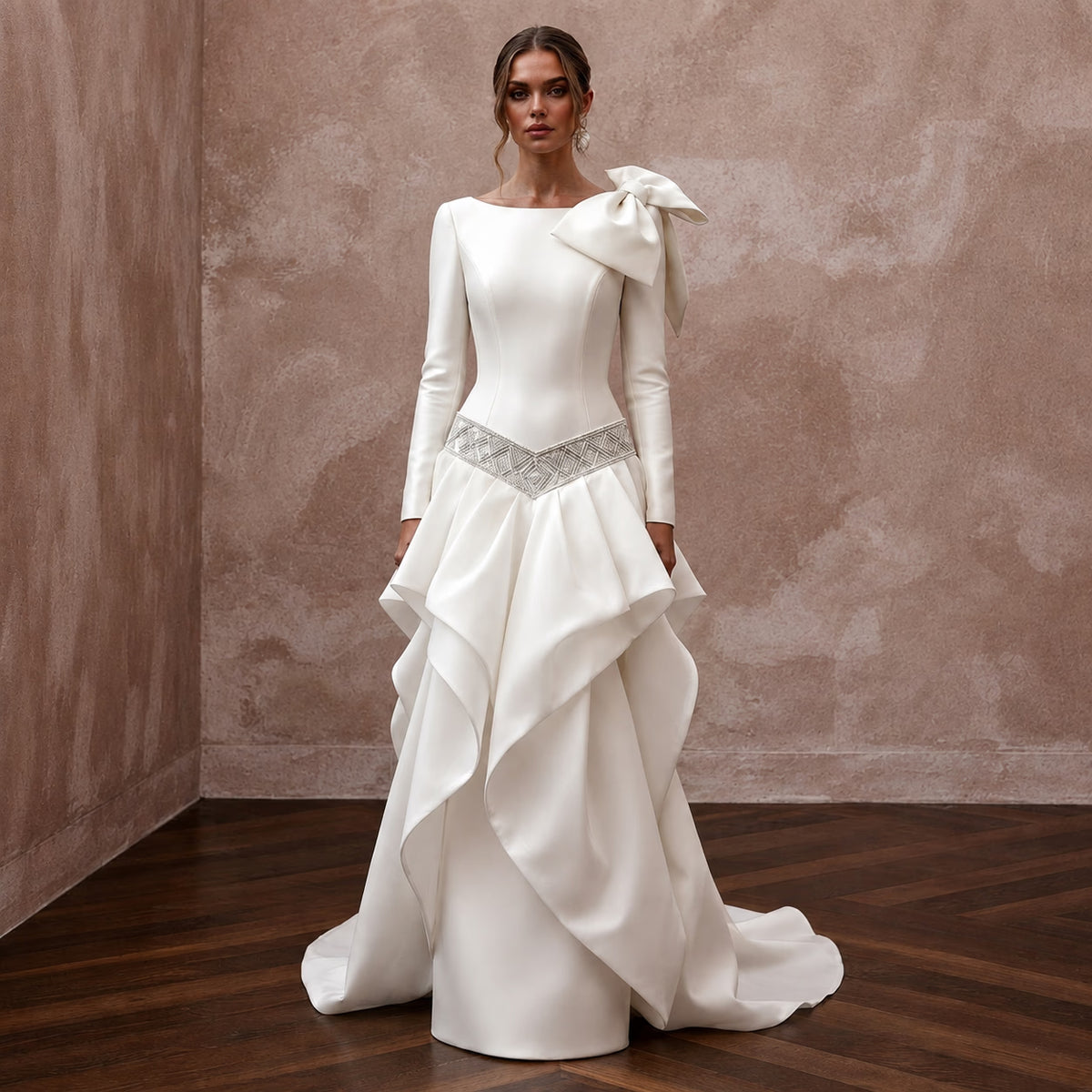 Drop Waist Wedding Dresses with Fashion - Forward Elegance - Apparel & Accessories > Clothing > Wedding & Bridal Party Dresses > Wedding Dresses - Mignonette Bridal Main image