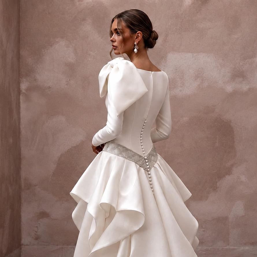 Drop Waist Wedding Dresses with Fashion - Forward Elegance - Apparel & Accessories > Clothing > Wedding & Bridal Party Dresses > Wedding Dresses - Mignonette Bridal