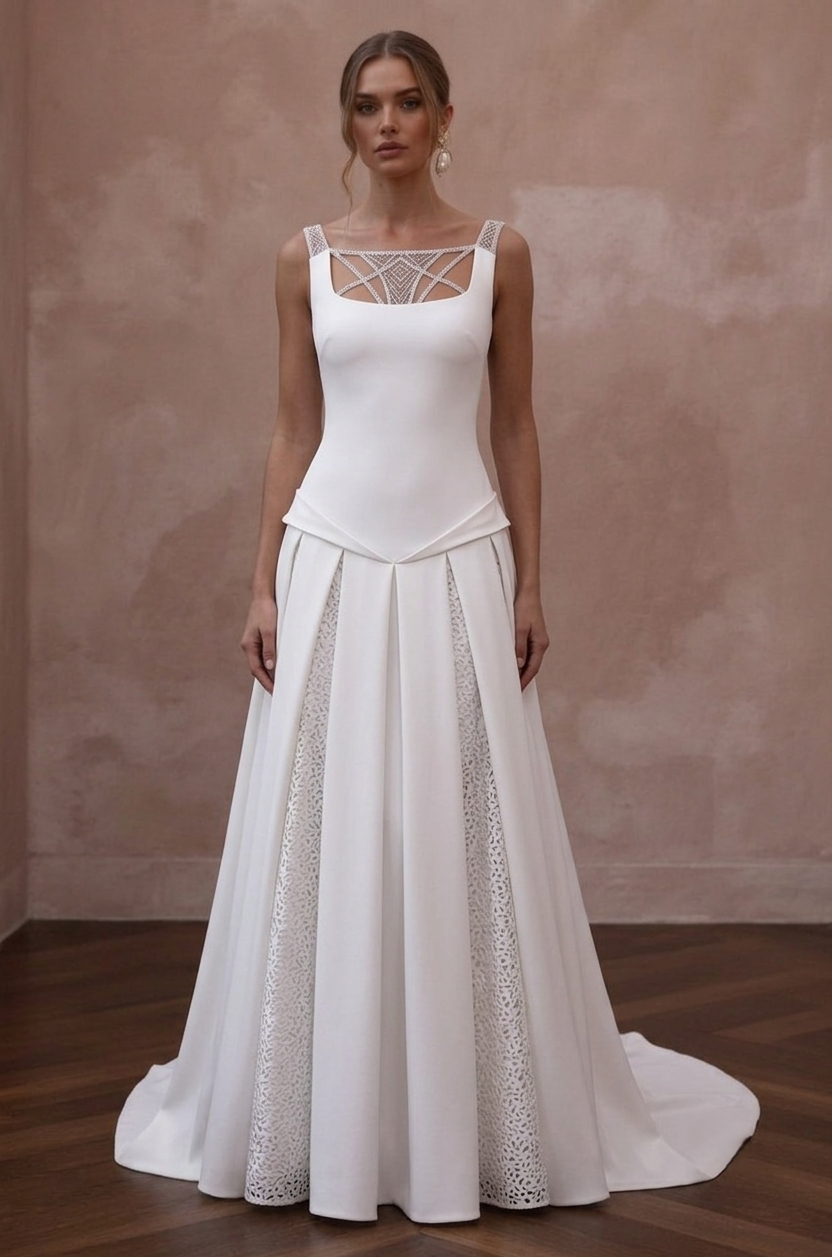 Drop Waist Wedding Dresses with Modern Bridal Style Main image