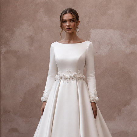 Duchess Satin A-Line Wedding Dresses with Classic Charm