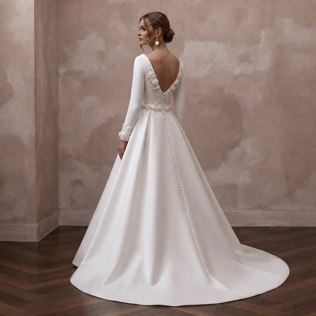 Duchess Satin A - Line Wedding Dresses with Classic Charm - Apparel & Accessories > Clothing > Wedding & Bridal Party Dresses > Wedding Dresses - Mignonette