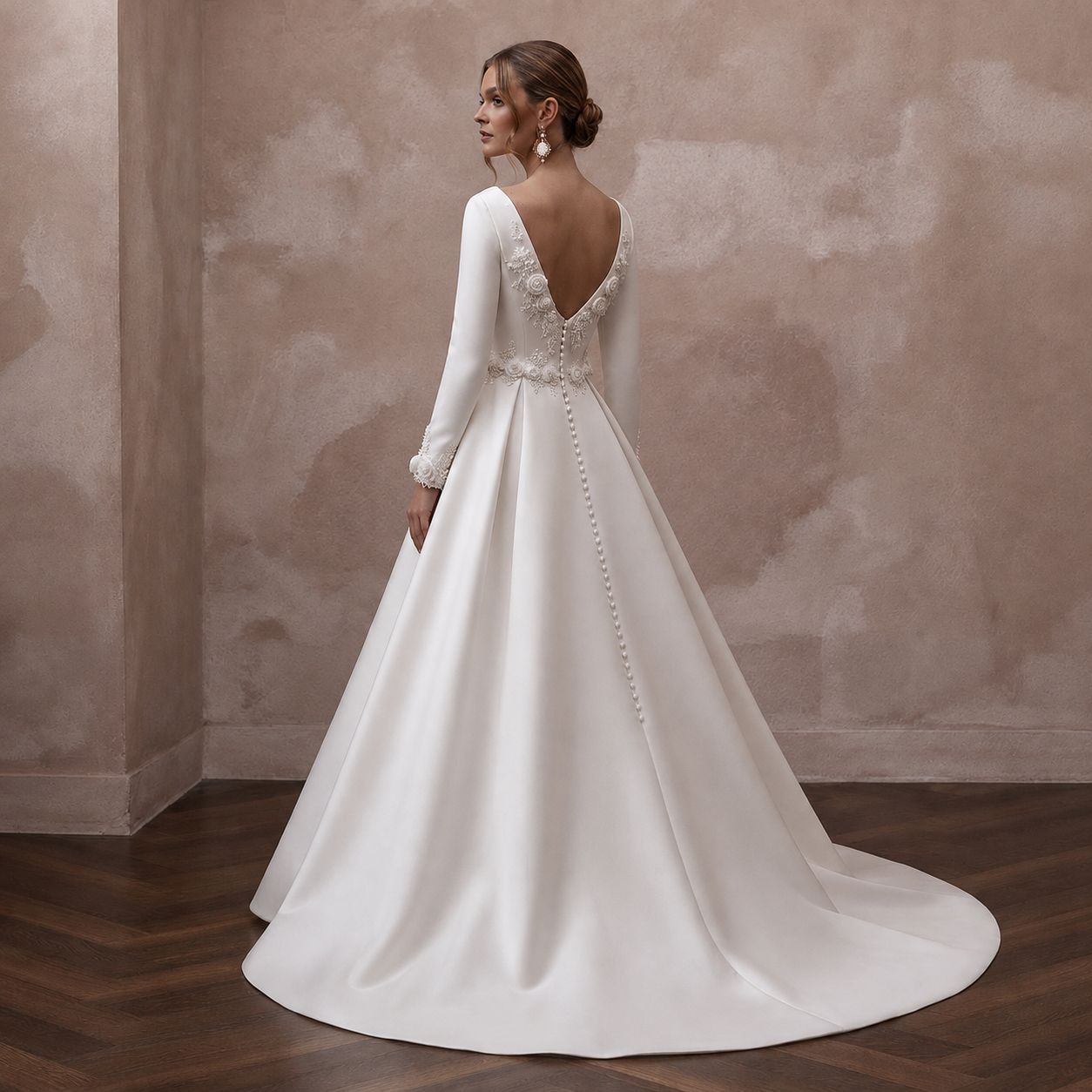 Duchess Satin A-Line Wedding Dresses with Classic Charm Secondary image