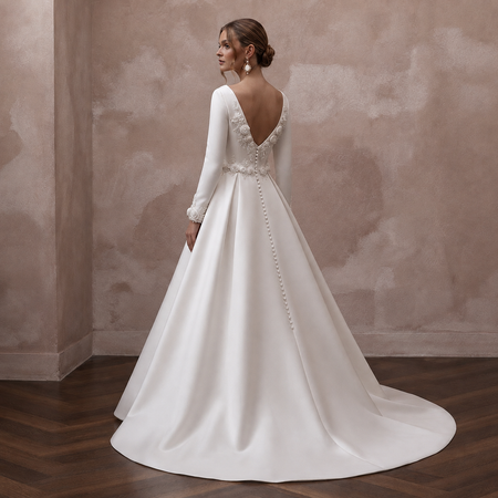 Duchess Satin A-Line Wedding Dresses with Classic Charm