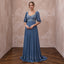 Dusty Blue Flowing Georgette Empire Waist Maternity Formal Dress