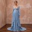 Dusty Blue Flowing Georgette Empire Waist Maternity Formal Dress