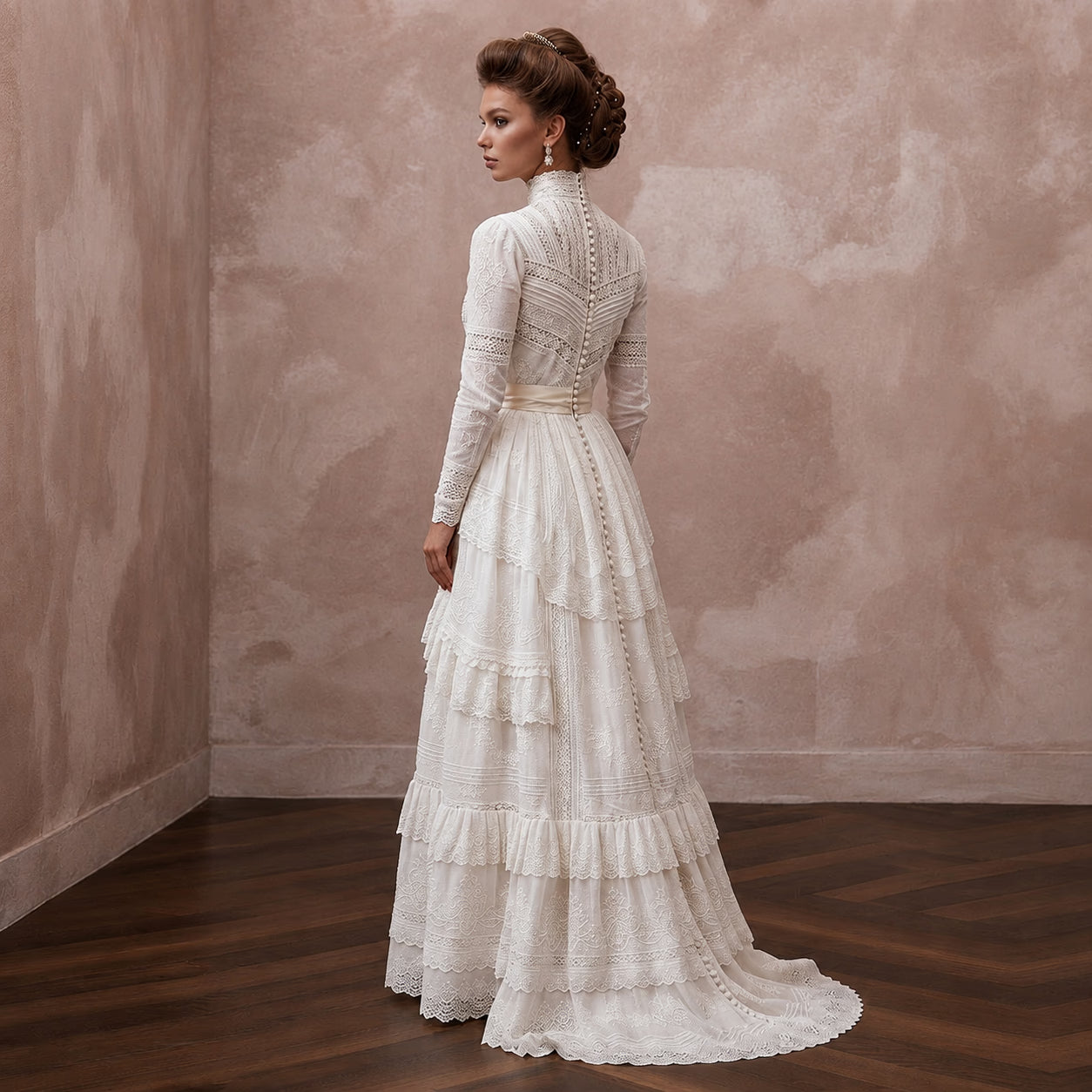 Edwardian Antique White Cotton Lawn Dress for Museum Elopement Secondary image
