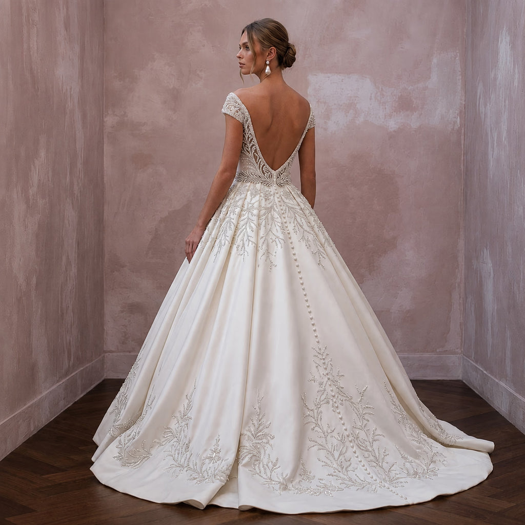 Elegant Ball Gown Wedding Dress for a Winter Reception