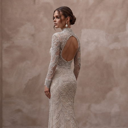 Elegant Beaded Wedding Dress for a Luxury Ballroom Ceremony - Apparel & Accessories > Clothing > Wedding & Bridal Party Dresses > Wedding Dresses - Mignonette Bridal
