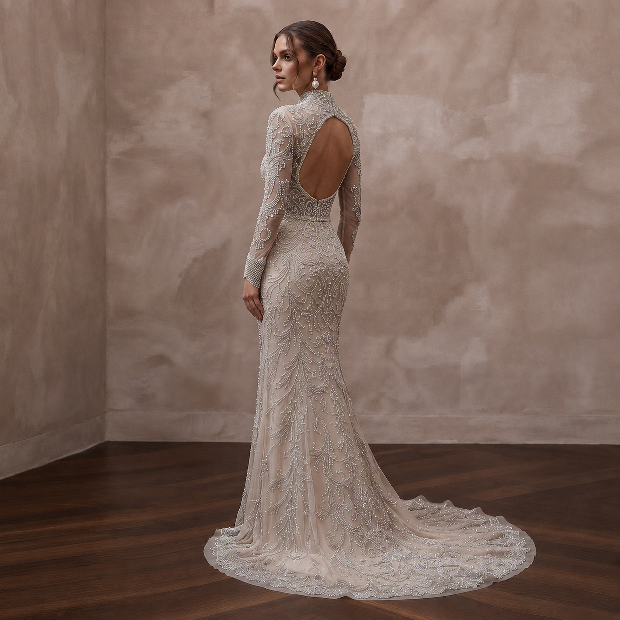 Elegant Beaded Wedding Dress for a Luxury Ballroom Ceremony - Apparel & Accessories > Clothing > Wedding & Bridal Party Dresses > Wedding Dresses - Mignonette Bridal