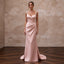 Elegant Blush Silk Sheath Wedding Gown for Bridal Shower Luncheon