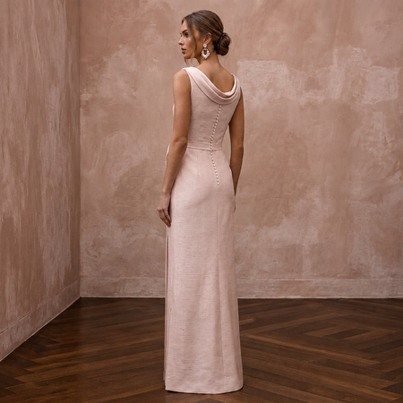 Elegant Blush Silk Sheath for Bridal Shower Luncheon