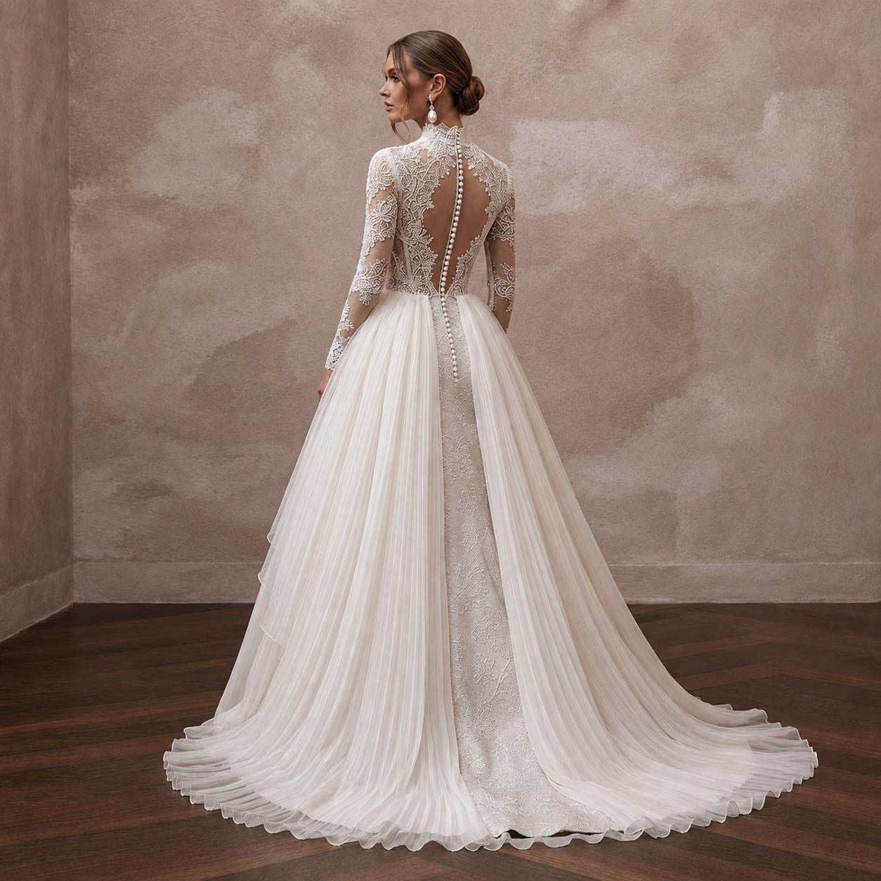 Elegant Bridal Gowns with Luxurious Fabric Combinations - Apparel & Accessories > Clothing > Wedding & Bridal Party Dresses > Wedding Dresses - Mignonette