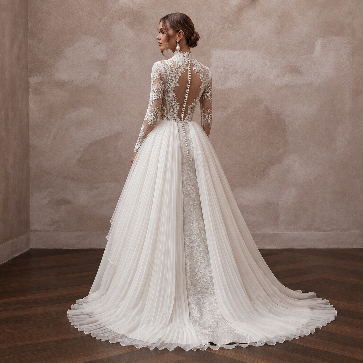 Elegant Bridal Gowns with Luxurious Fabric Combinations Secondary image