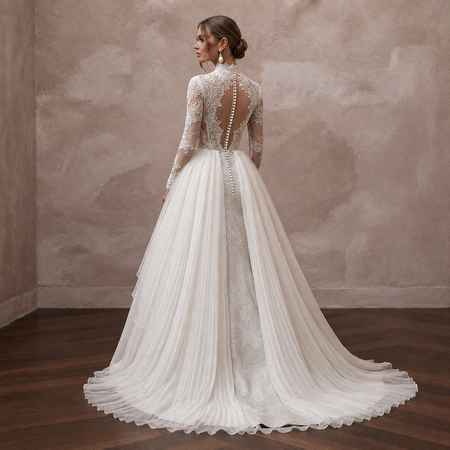 Elegant Bridal Gowns with Luxurious Fabric Combinations