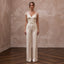 Elegant Champagne Silk Jumpsuit for Civil Wedding Ceremony - Apparel & Accessories > Clothing > Wedding & Bridal Party Dresses > Wedding Dresses - Mignonette Bridal