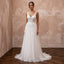 Elegant Chiffon Wedding Dress with V-Neck and A-Line Silhouette
