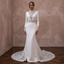 Elegant Crepe Mermaid Wedding Dress with Long Sleeves