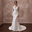 Elegant Crepe Trumpet Wedding Dress with Long Sleeves - Apparel & Accessories > Clothing > Wedding & Bridal Party Dresses > Wedding Dresses - Mignonette Bridal