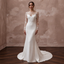 Elegant Crepe Trumpet Wedding Dress with Long Sleeves - Apparel & Accessories > Clothing > Wedding & Bridal Party Dresses > Wedding Dresses - Mignonette Bridal