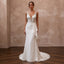 Elegant Crepe Trumpet Wedding Dress with V - Neck - Apparel & Accessories > Clothing > Wedding & Bridal Party Dresses > Wedding Dresses - Mignonette Bridal