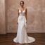 Elegant Crepe Trumpet Wedding Dress with V - Neck - Apparel & Accessories > Clothing > Wedding & Bridal Party Dresses > Wedding Dresses - Mignonette Bridal