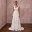 Elegant Ivory Eyelet Cotton Maxi Wedding Dress for Destination Rehearsal