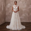 Elegant Lace Backless Wedding Dress with A-Line Silhouette