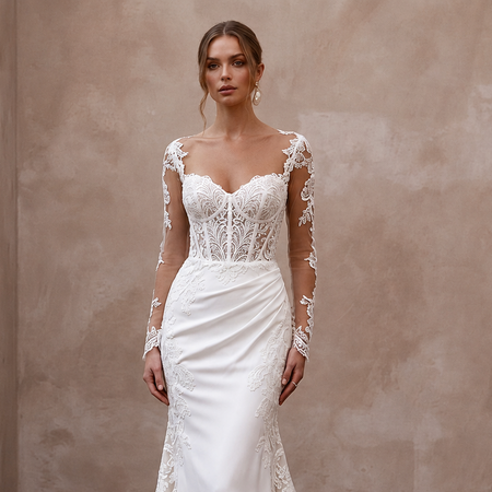 Elegant Lace Dress for a Romantic City Hall Wedding - Apparel & Accessories > Clothing > Wedding & Bridal Party Dresses > Wedding Dresses - Mignonette Bridal