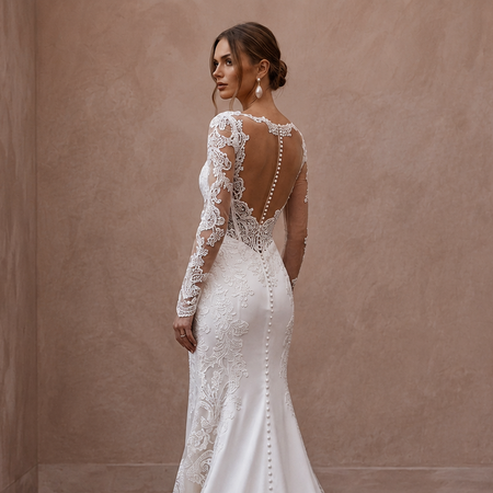 Elegant Lace Dress for a Romantic City Hall Wedding - Apparel & Accessories > Clothing > Wedding & Bridal Party Dresses > Wedding Dresses - Mignonette Bridal