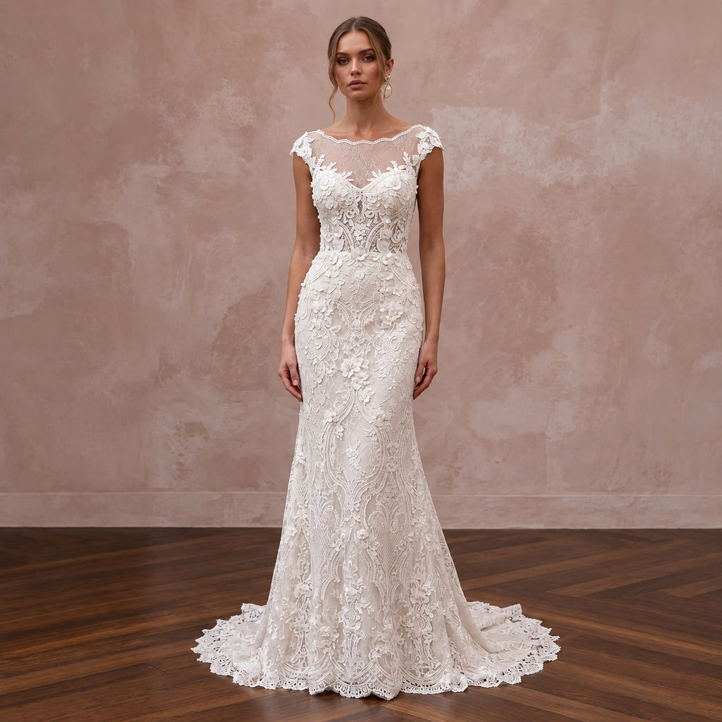 Elegant Lace Wedding Dress for a Mature Bride