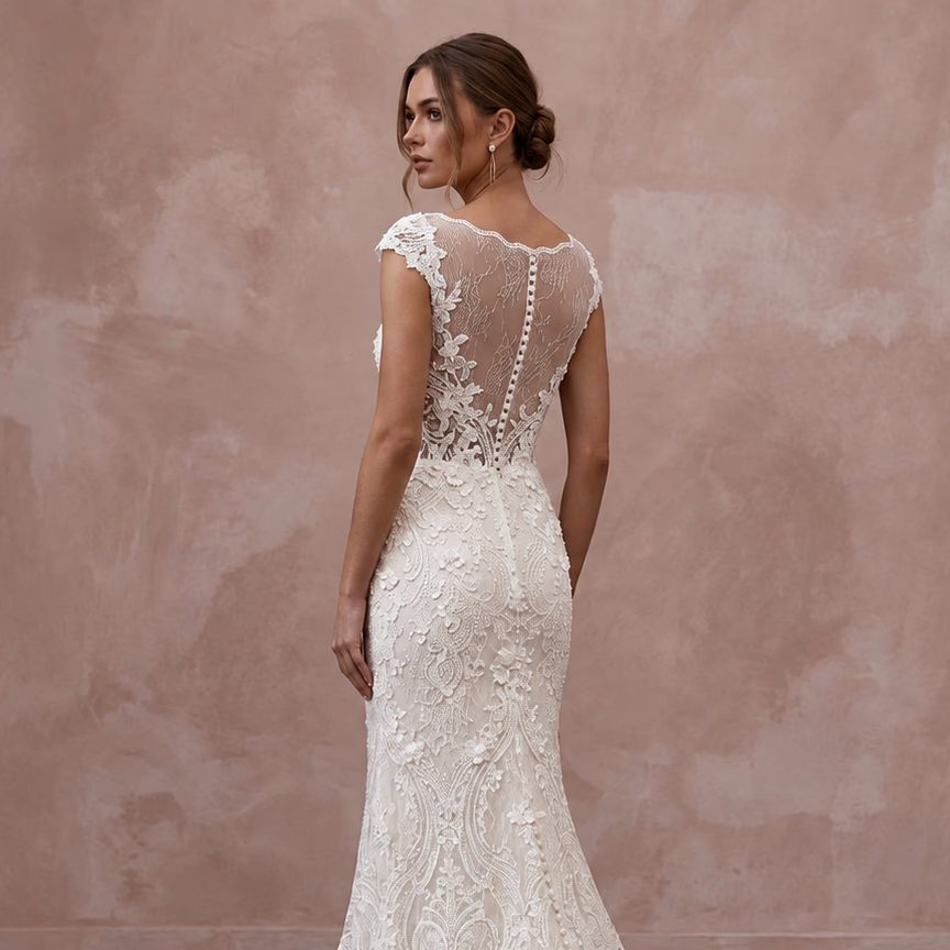 Elegant Lace Wedding Dress for a Mature Bride