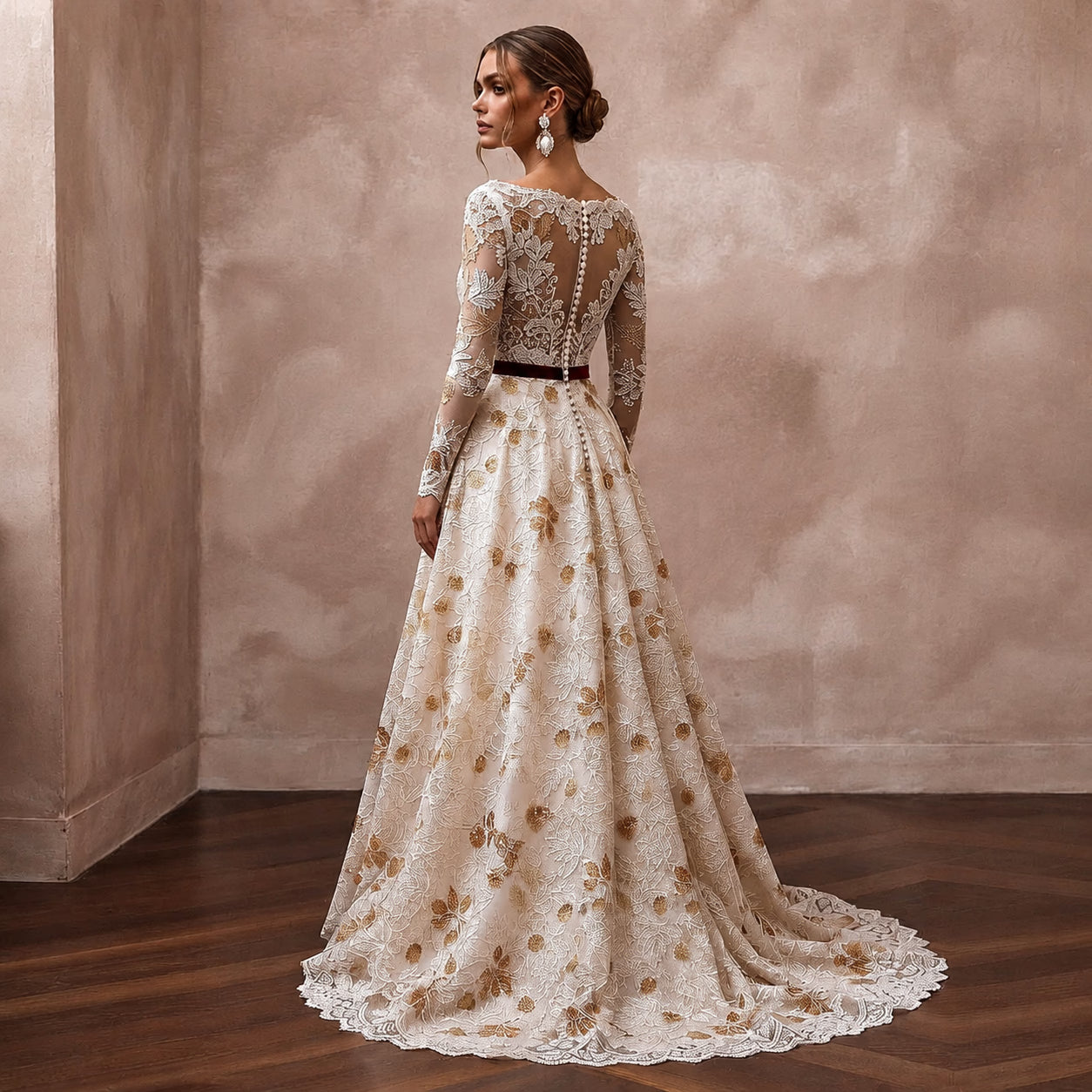 Elegant Lace Wedding Gown for a November Wedding Secondary image
