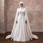 Elegant Muslim Wedding Dress with Cape and A-Line Silhouette