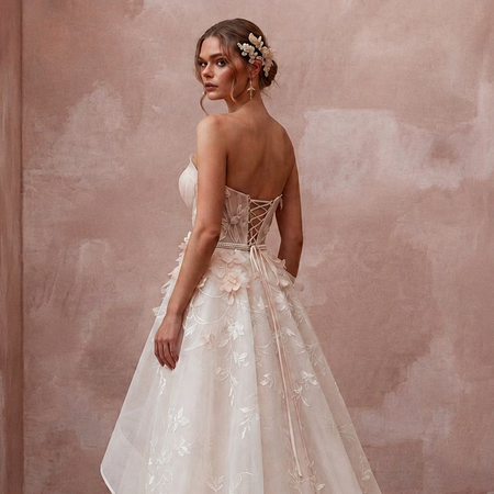 Elegant Organza Wedding Dress for a Spring Reception