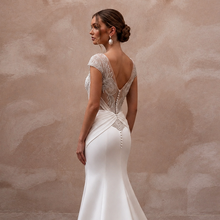 Elegant Satin Mermaid Wedding Dress for a Formal Wedding - Apparel & Accessories > Clothing > Wedding & Bridal Party Dresses > Wedding Dresses - Mignonette Bridal