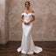 Elegant Satin Sheath Wedding Dress with Off - the - Shoulder Neckline - Apparel & Accessories > Clothing > Wedding & Bridal Party Dresses > Wedding Dresses - Mignonette Bridal