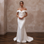 Elegant Satin Sheath Wedding Dress with Off - the - Shoulder Neckline - Apparel & Accessories > Clothing > Wedding & Bridal Party Dresses > Wedding Dresses - Mignonette Bridal