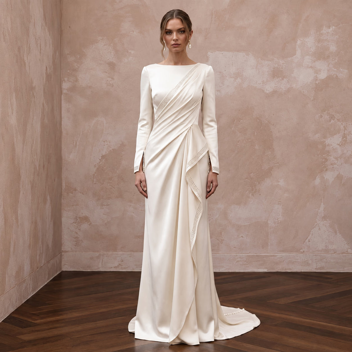 Elegant Satin Wedding Dress for an Intimate Second Ceremony