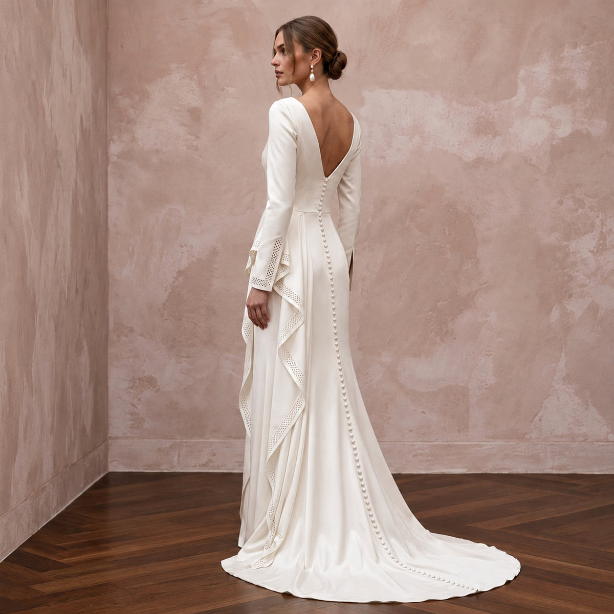 Elegant Satin Wedding Dress for an Intimate Second Ceremony