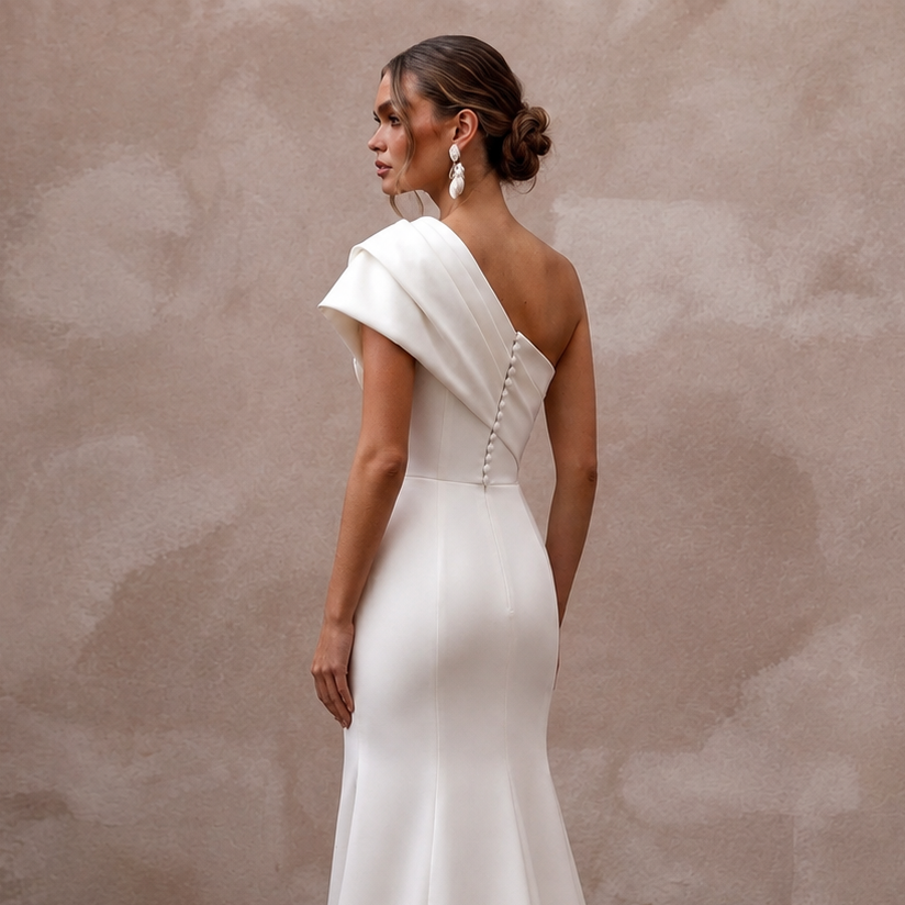 Elegant Satin Wedding Gown for a Luxury Elopement Ceremony
