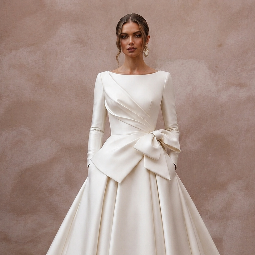 Elegant Silk Radzimir Wedding Dresses with Structured Style
