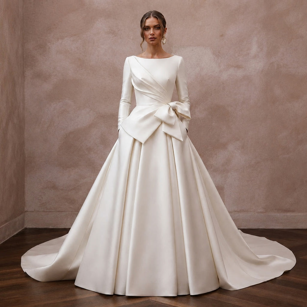 Elegant Silk Radzimir Wedding Dresses with Structured Style - Apparel & Accessories > Clothing > Wedding & Bridal Party Dresses > Wedding Dresses - Mignonette Bridal
