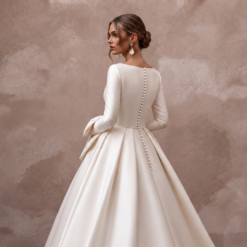Elegant Silk Radzimir Wedding Dresses with Structured Style - Apparel & Accessories > Clothing > Wedding & Bridal Party Dresses > Wedding Dresses - Mignonette Bridal