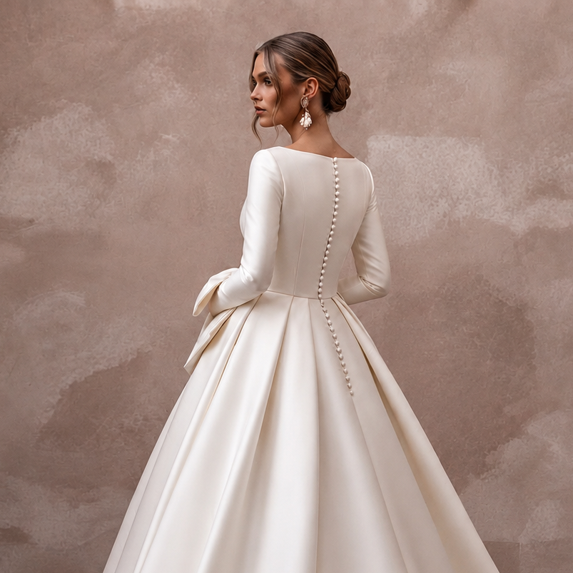 Elegant Silk Radzimir Wedding Dresses with Structured Style