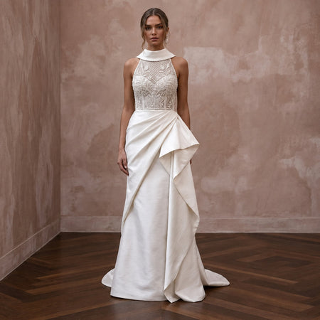 Elegant Silk Shantung Wedding Dresses with Timeless Bridal Style - Apparel & Accessories > Clothing > Wedding & Bridal Party Dresses > Wedding Dresses - Mignonette
