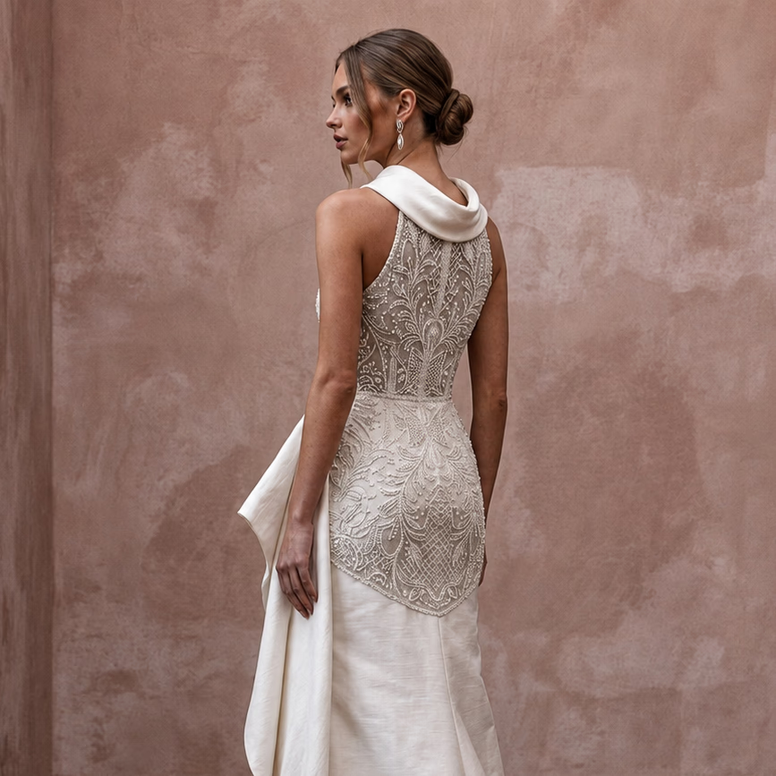 Elegant Silk Shantung Wedding Dresses with Timeless Bridal Style - Apparel & Accessories > Clothing > Wedding & Bridal Party Dresses > Wedding Dresses - Mignonette